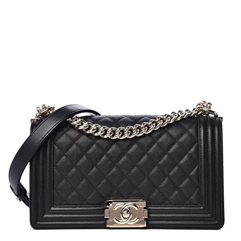 chanel boy bag caviar black medium|Chanel Medium Boy Bag .